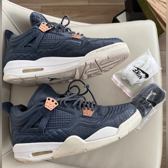 Air Jordan 4 Navy Quilted Rose Gold – Men’s Size 11 - Picture 3 of 7